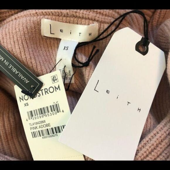 LEITH Off The Shoulder Sweater In Pink Adobe XS - Picture 5 of 6